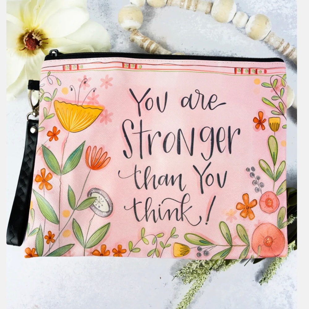 NWT  You Are Stronger Than You Think Makeup Bag